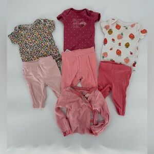 Newborn Baby Girl Outfit Lot Bodysuits and Pants